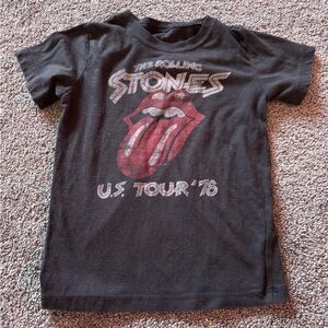 The Rolling Stones Kids Black Tee with Red Tour Logo